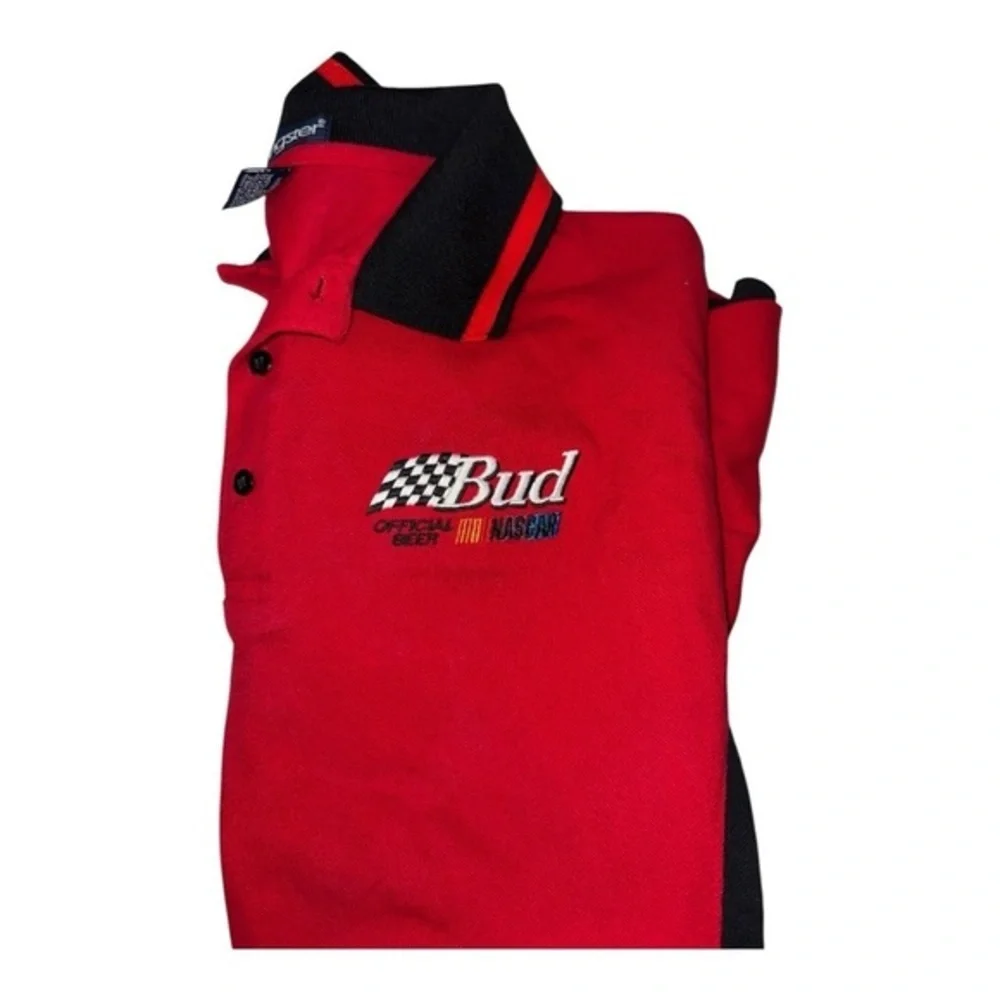 Bud Racing Vintage Polo Shirt Single Stitch Size XL Swingster Made In USA‎